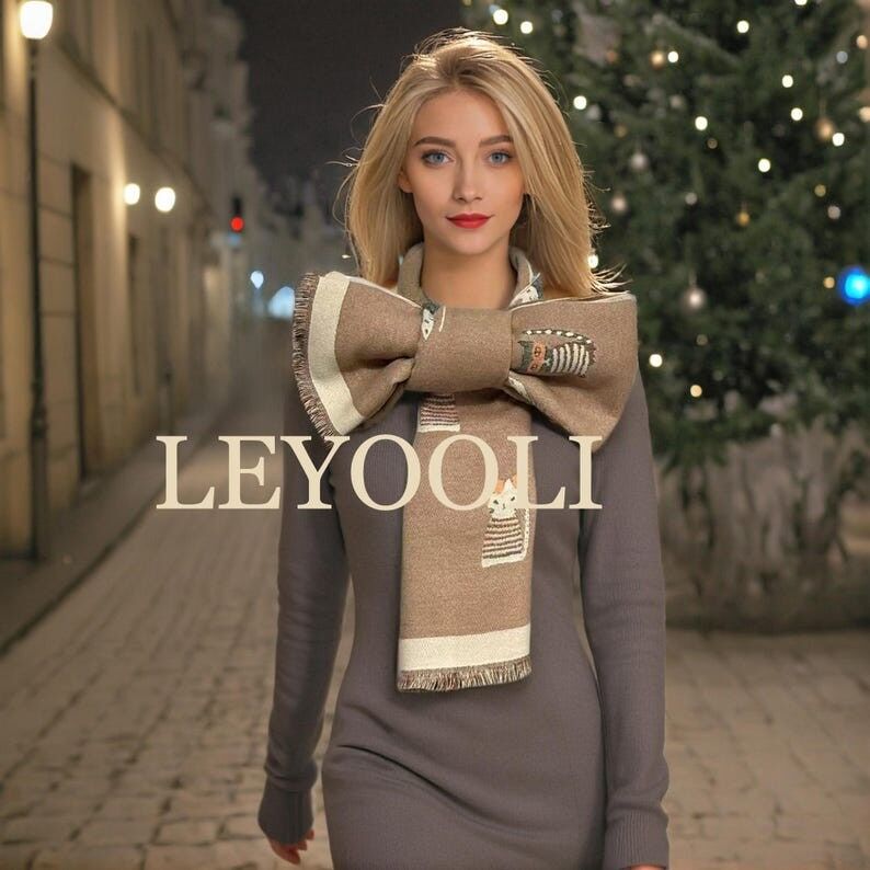 Bufanda chal con estampado de gato, bufanda gruesa y cálida