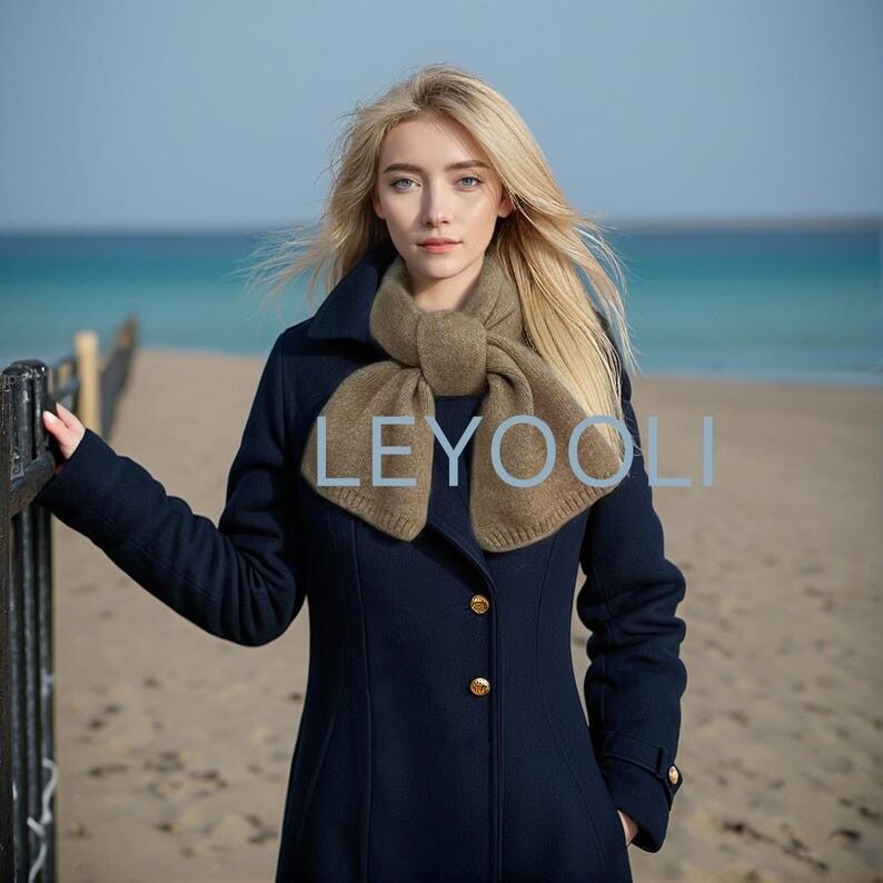 Bufanda de punto color avena, algodón suave, bufanda unisex de invierno