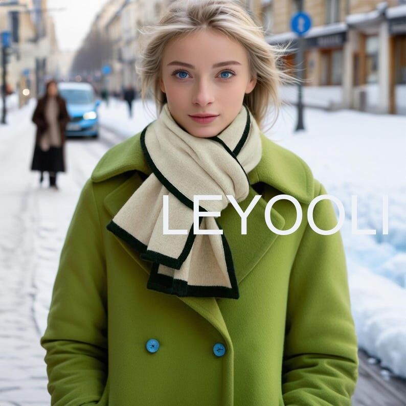 Bufanda de punto de cachemira blanca, estilo clásico y suave