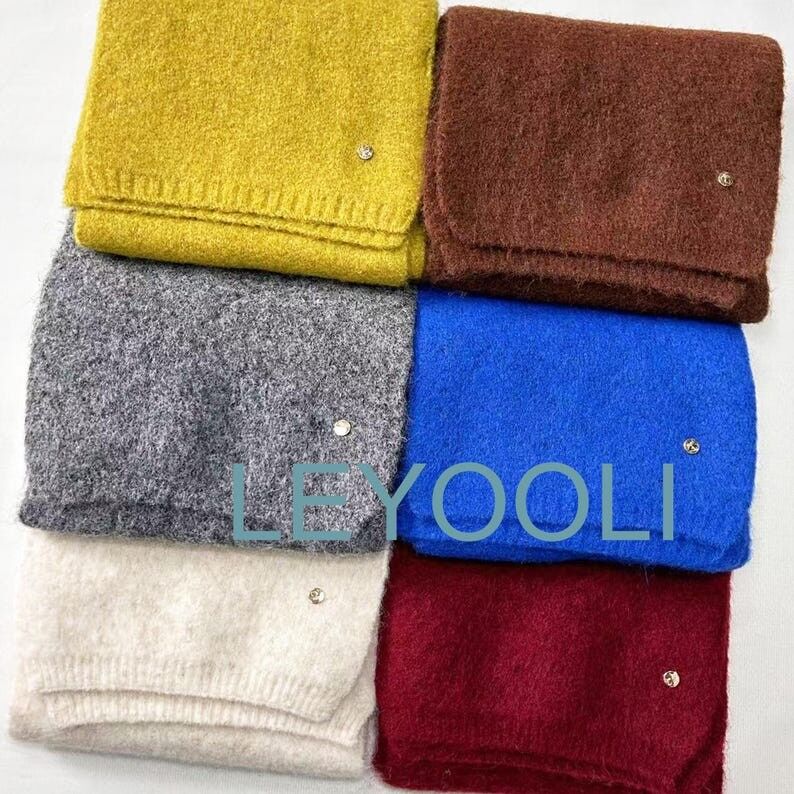 Sciarpa in misto lana lavorata a mano, elegante e calda sciarpa invernale