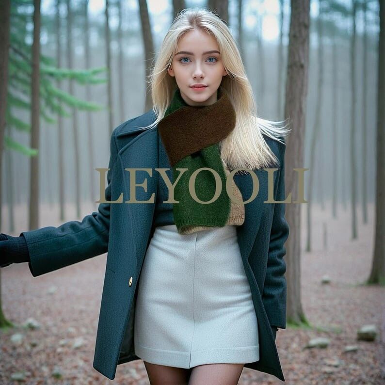 Sciarpa lavorata a mano a blocchi di colore, morbida miscela di cotone, calda sciarpa invernale