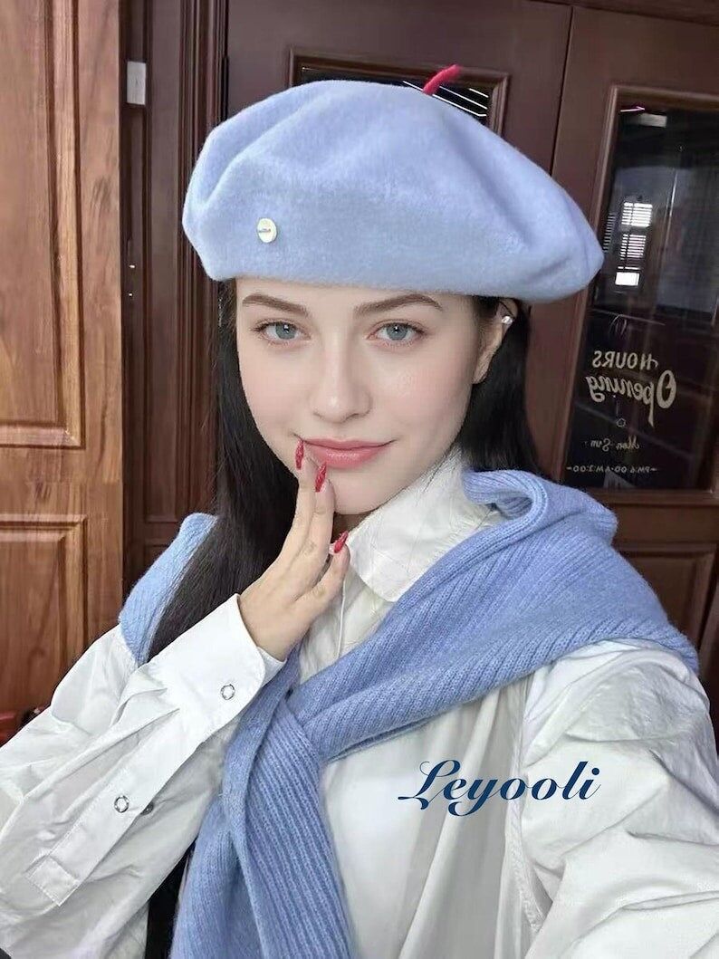 Bufanda triangular de punto azul claro: chal de cuello acanalado con ranura