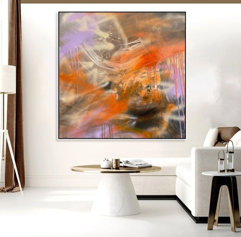 Peinture abstraite graffiti sur toile – Art mural moderne à la bombe aérosol, style urbain