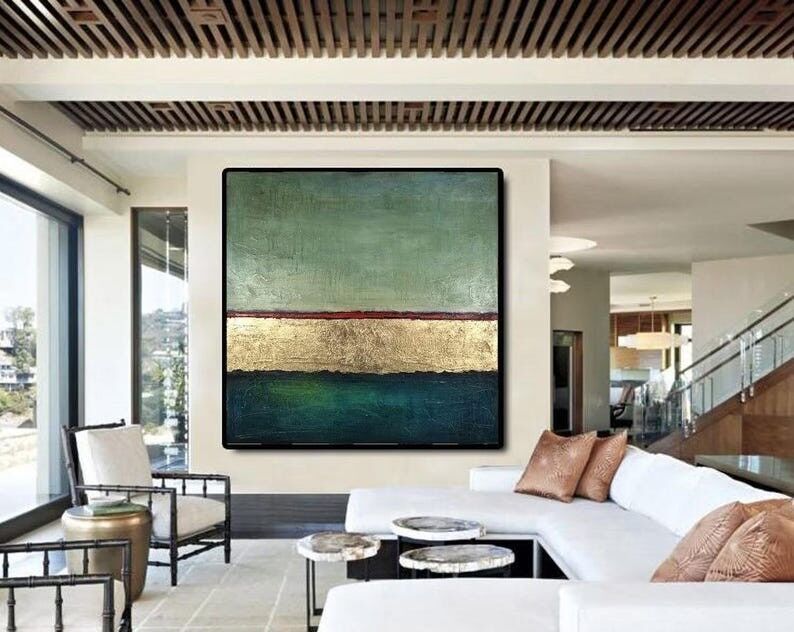 Peinture abstraite style Rothko – Art minimaliste moderne sur toile, décoration murale texturée aux blocs de couleur