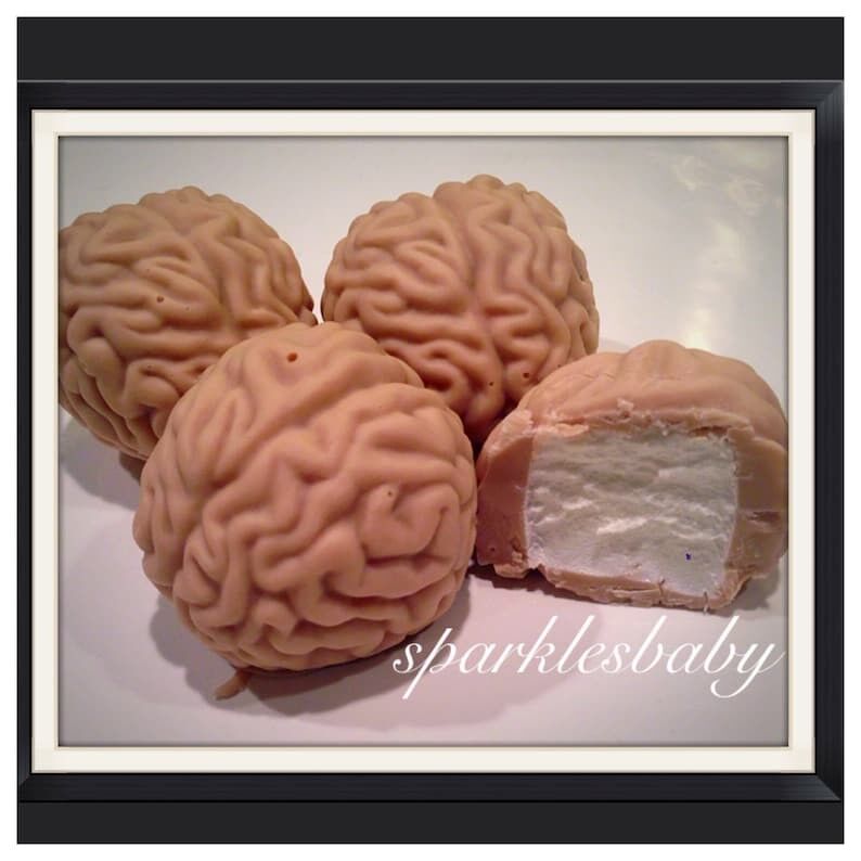 Guimauves enrobées de chocolat en forme de cerveau, lot de 12 cerveaux d'Halloween