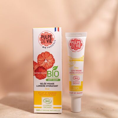 Moisturizing light eye care for dull and gray skin, with Grapefruit 40 ml, organic anti-waste cosmetics, Upcycling, SHINE, natural formula