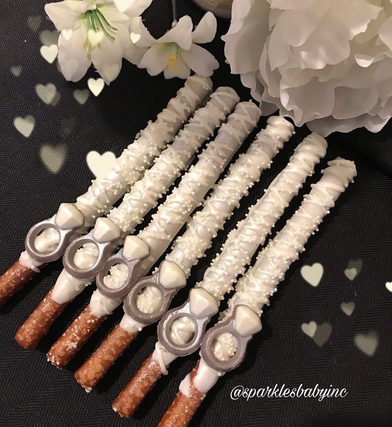 Engagement Ring Chocolate Covered Pretzels: Bridal Shower Favors