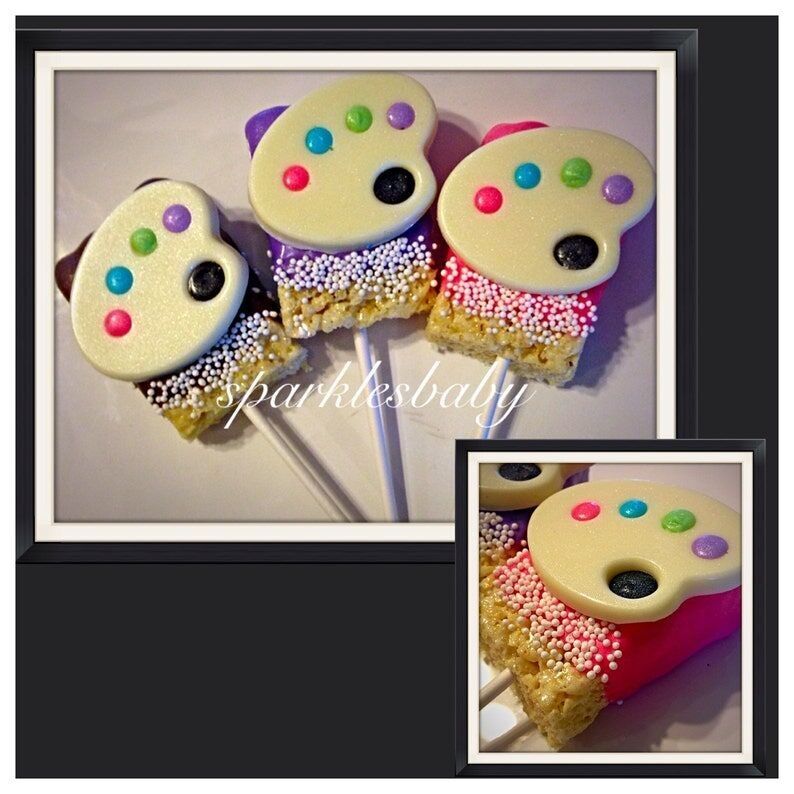 Paint Party Chocolate Palette Rice Krispie Treats - Set of 12