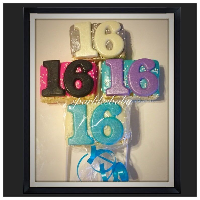 Sucettes de Rice Krispies Treats enrobées de chocolat pour les 16 ans