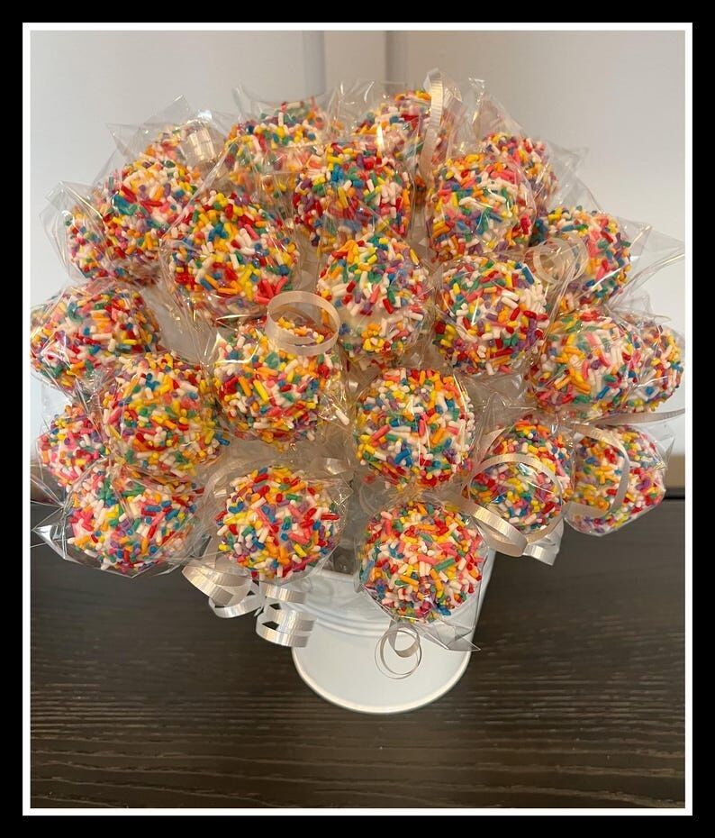 Rainbow Sprinkle Cake Pops: Gourmet Birthday Party Favors
