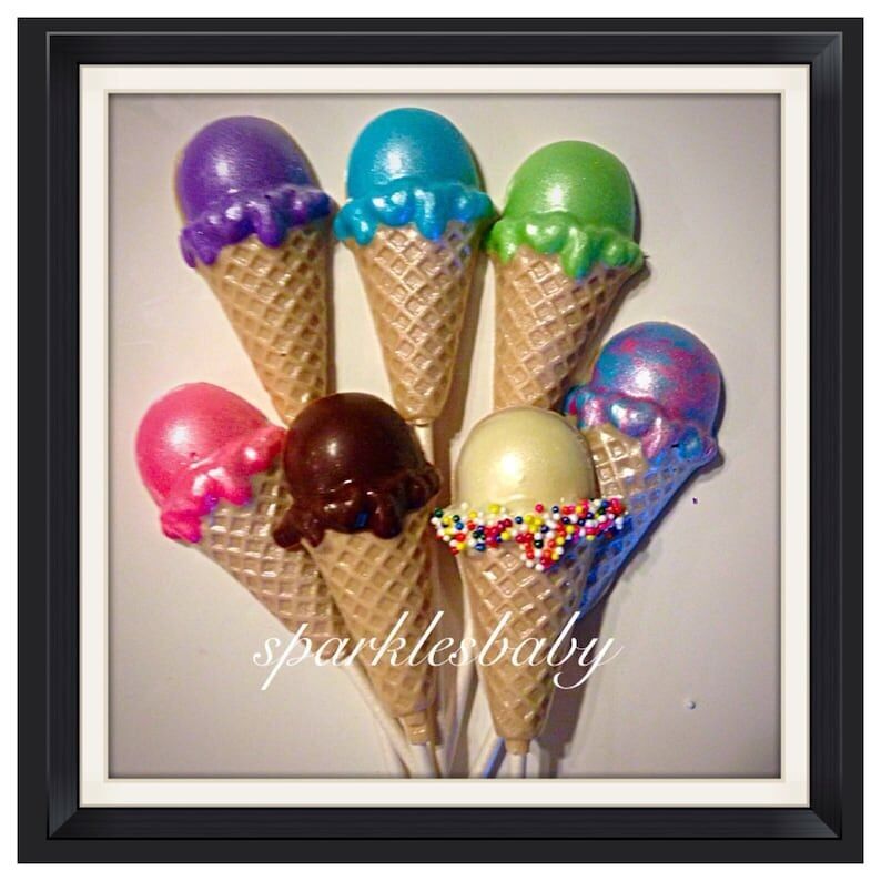 Schokoladenlollis in Eiswaffelform – 24 Stück