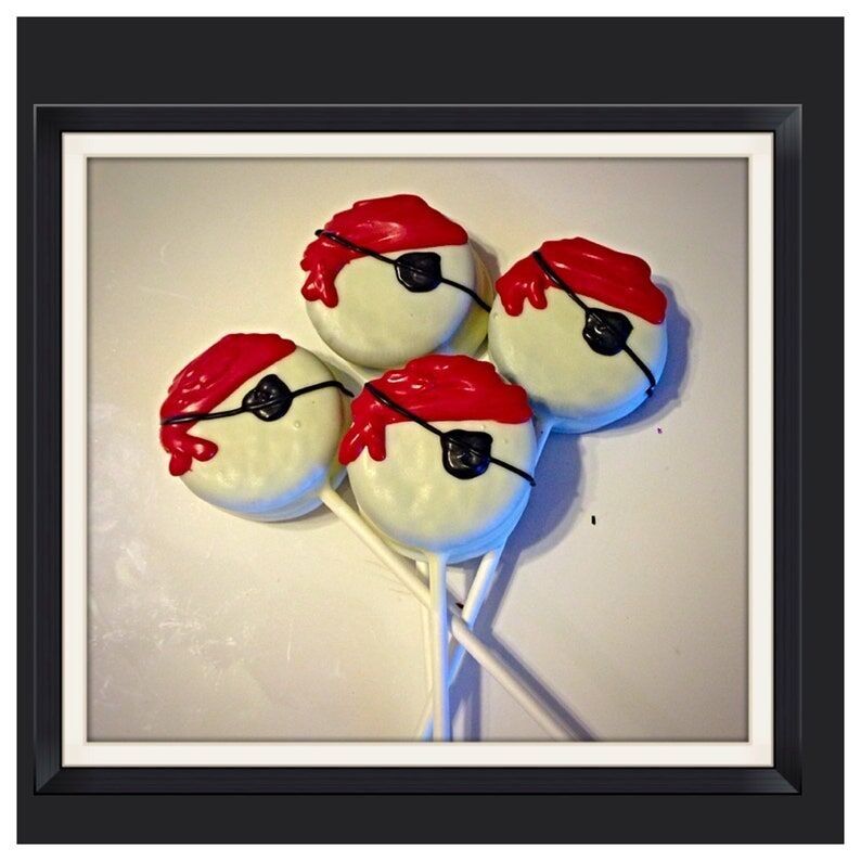 Piraten-Oreo-Pops mit Schokoladenüberzug, 12er-Set Gastgeschenke für Piratenpartys