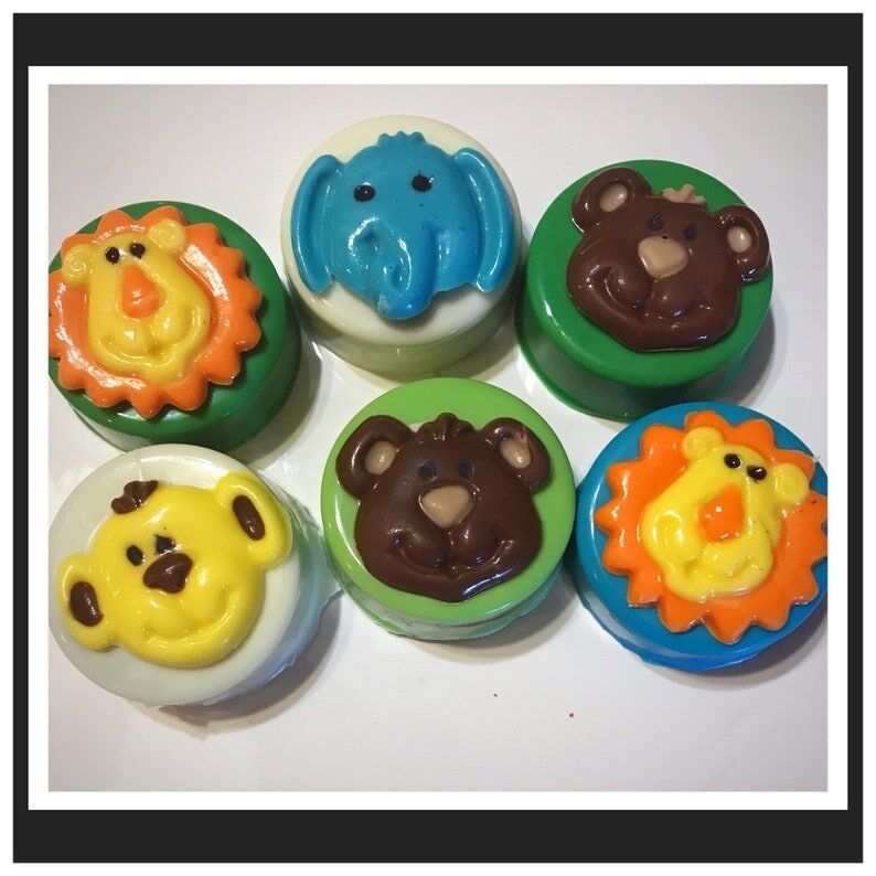 Safari Animal Chocolate Covered Oreos: Baby Shower Party Favors