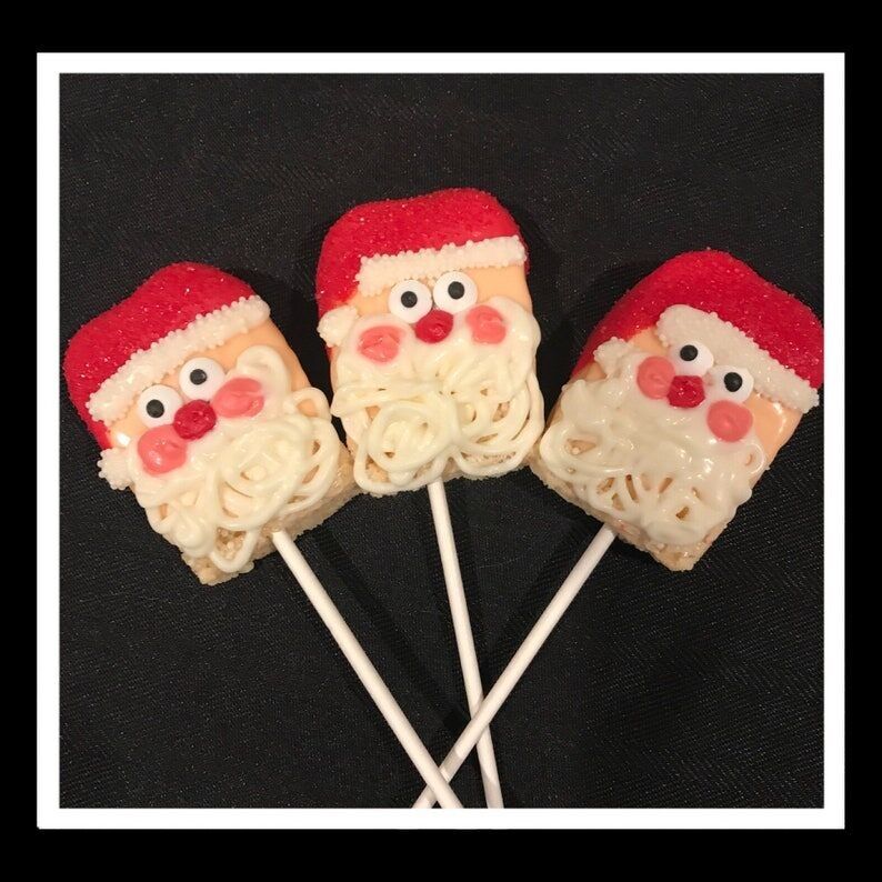Santa Claus Chocolate Covered Rice Krispie Treats: Christmas Party Favors