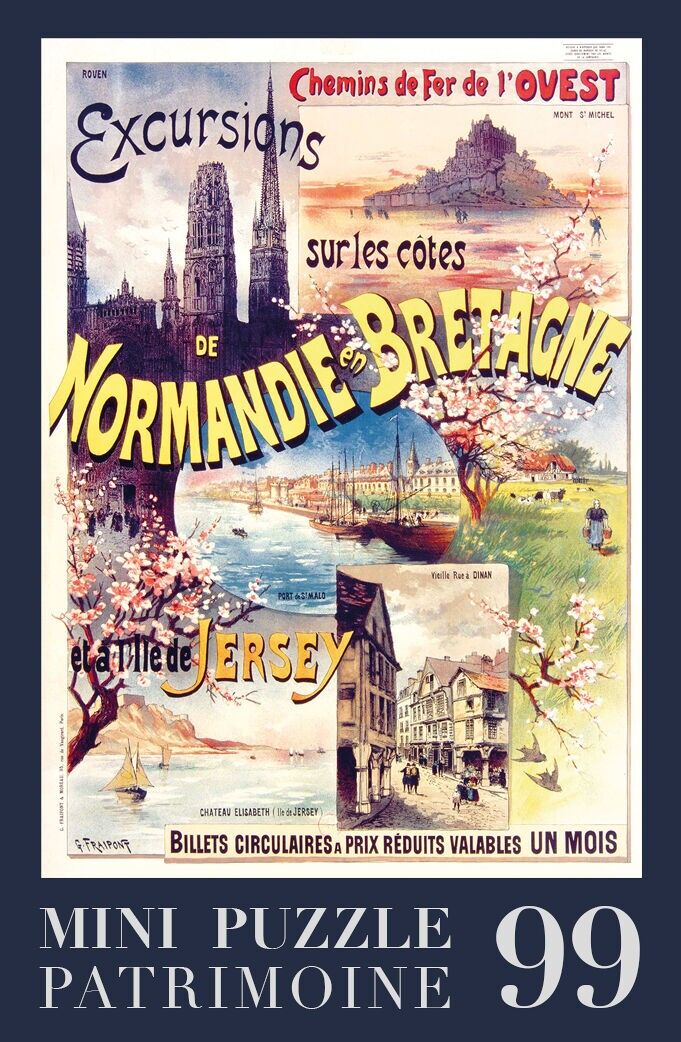 99-piece puzzle - Normandy-Brittany poster by Gustave Fraipont