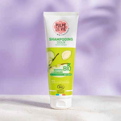 Sanftes Shampoo, tägliche Anwendung, alle Haartypen, auf Apfelbasis 250 ml, Bio-Anti-Abfall-Kosmetik, Upcycling, POMPOMPIDOUX, natürliche Formel