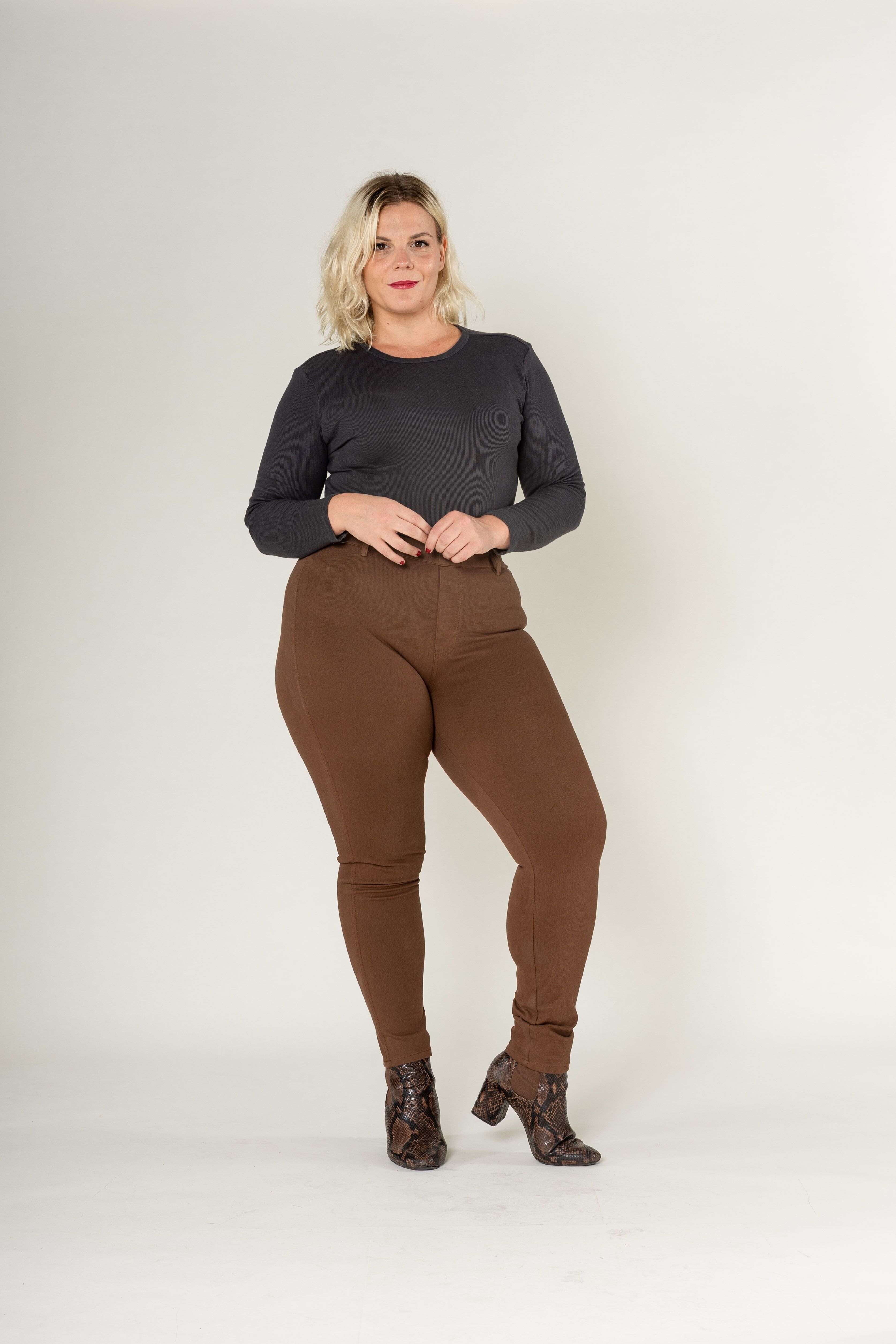 Leggings/Jeggings elasticizzati Curve plus size senza cerniera A007