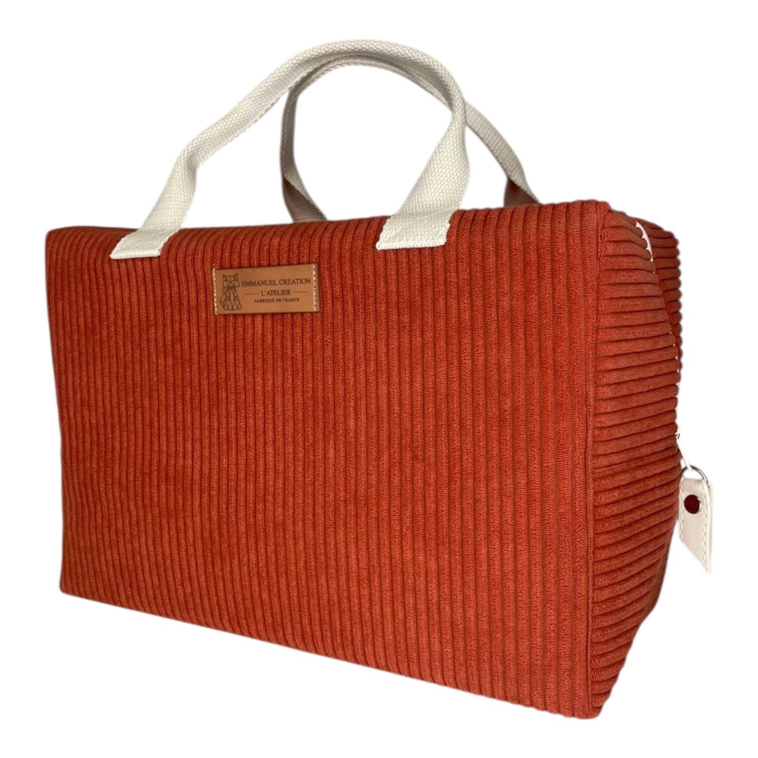 Sac isotherme Ice cube M, "Velours côtelé" terra