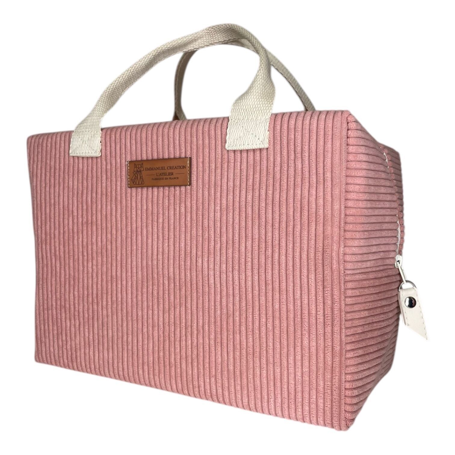 Borsa termica Ice Cube M, velluto a coste rosa