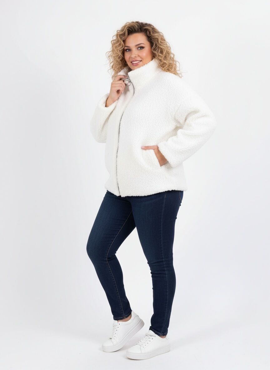Veste polaire blanc grande taille (T5763)
