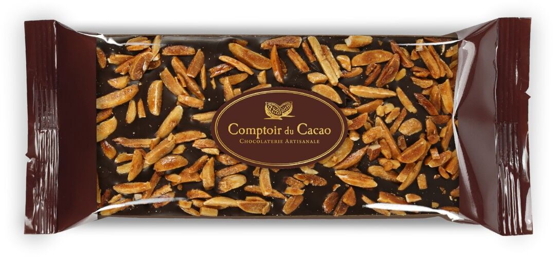 Black Chocolate Tablet with Caramelized Almond 70g