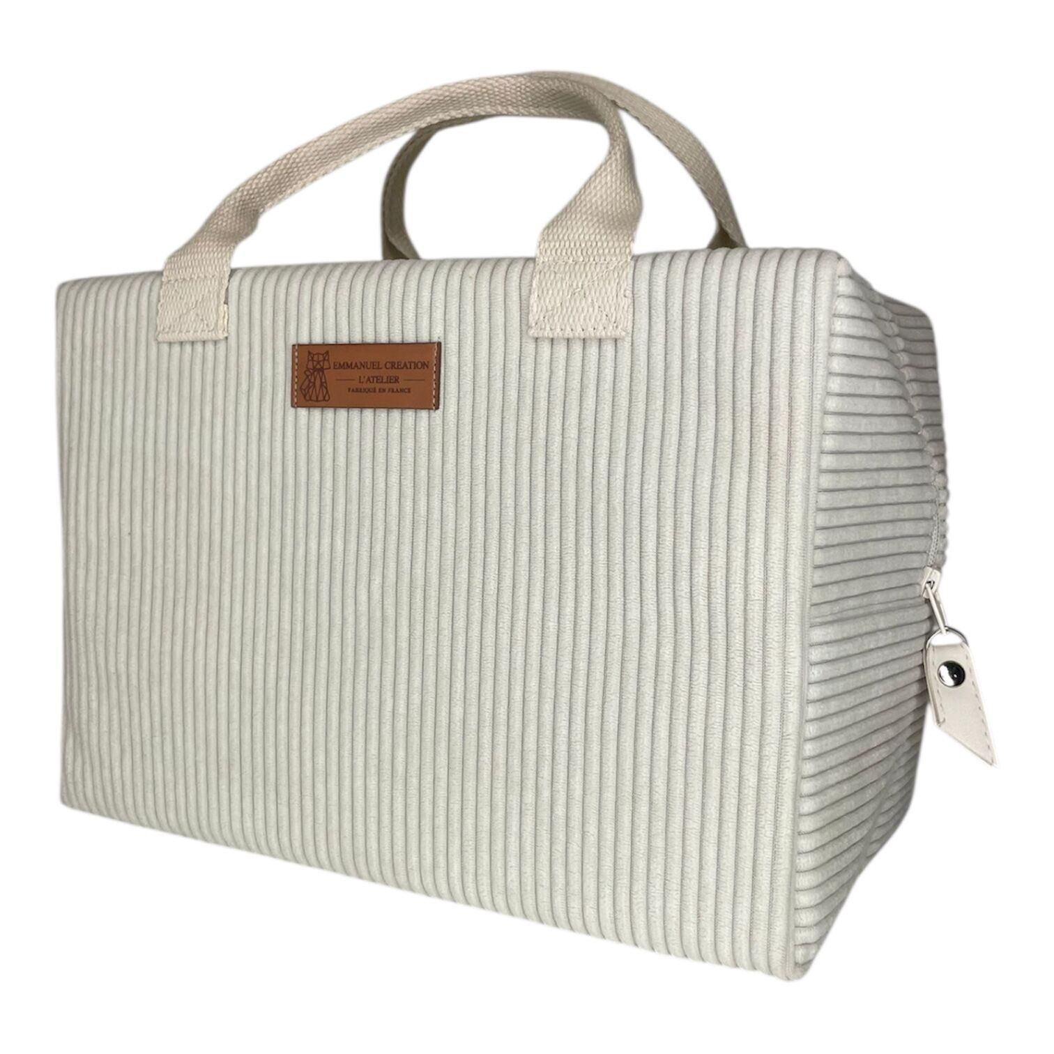 Borsa termica Ice Cube M, velluto a coste ecru