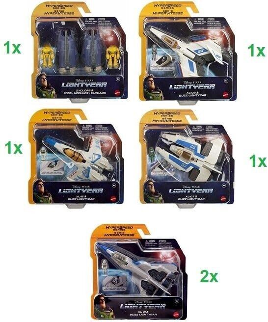 Disney Lightyear Aircraft con mini-figurine Hyperspeed Space Ship 5 assortiti 20x20cm