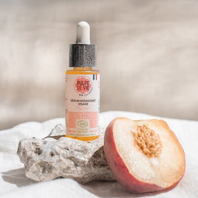 Face moisturizing serum for all skin types, based on Peach 30 ml, organic anti-waste cosmetics, Upcycling, THE SERUM, natural formula