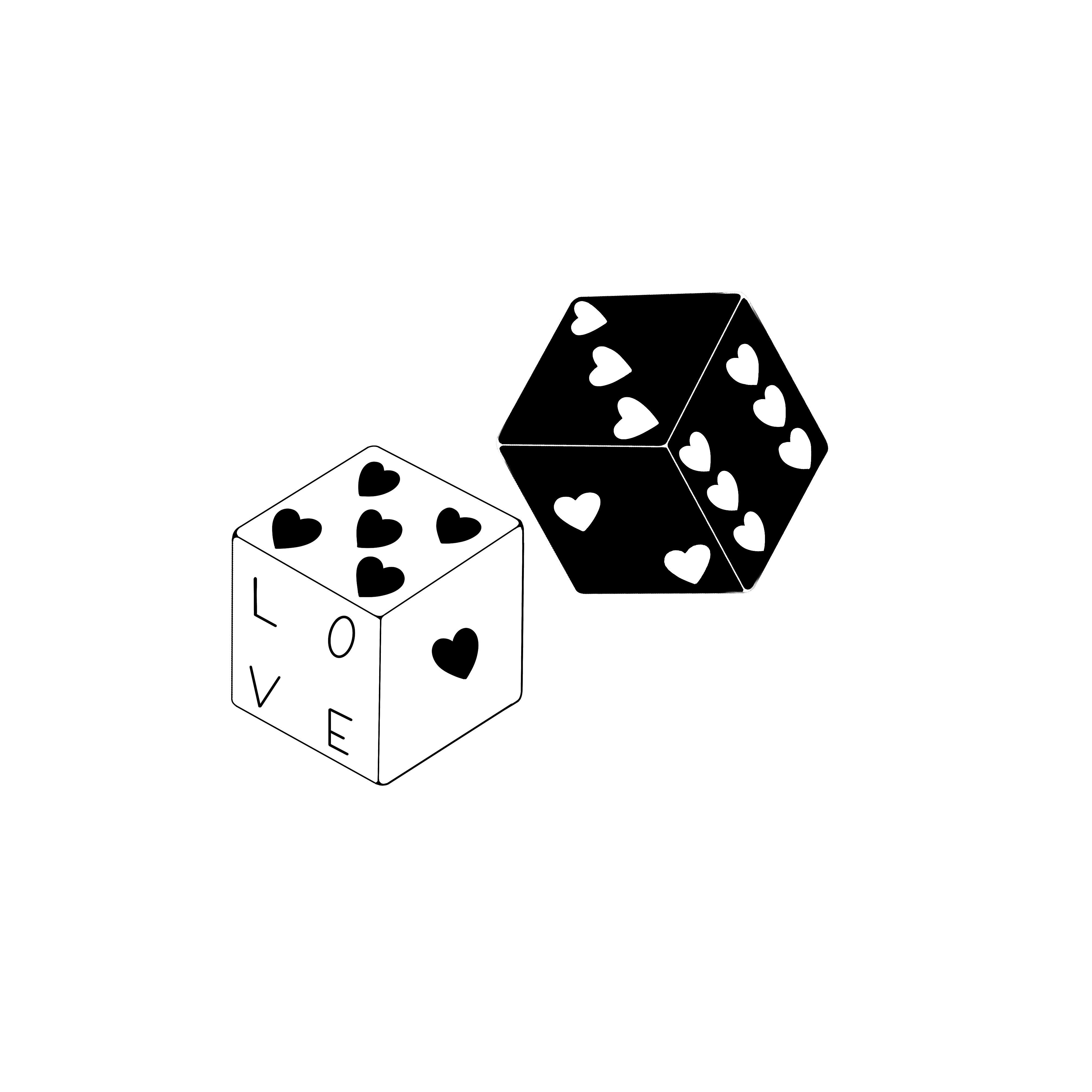 Temporary Valentine's Day Tattoo: Dice