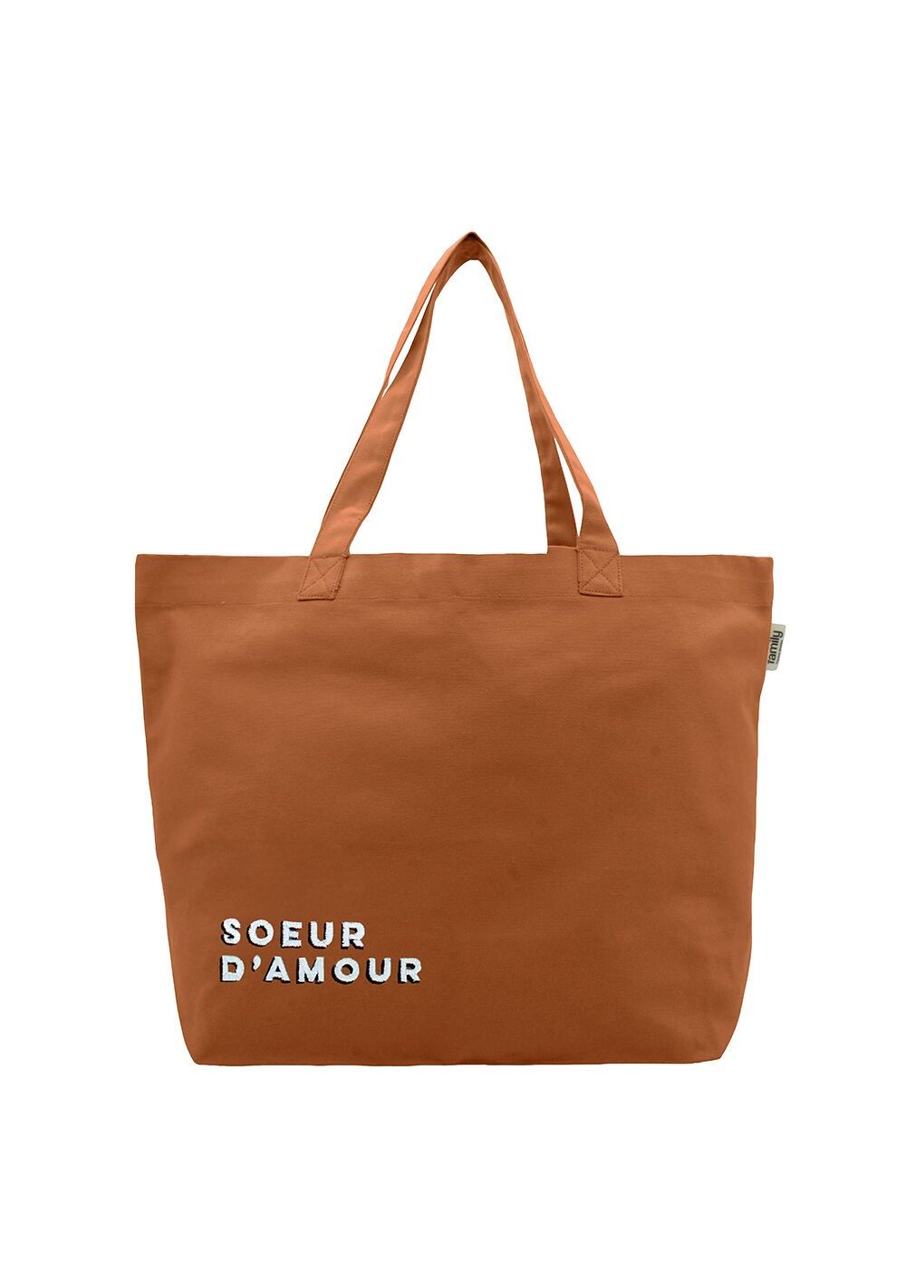 Sac shopping brodé SOEUR D’AMOUR cuivre