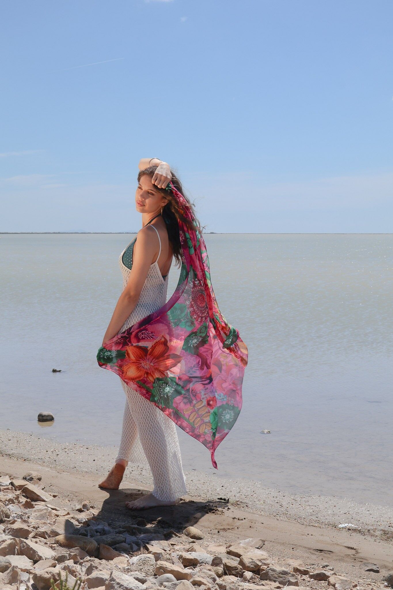 Impresión modal cuadrada grande 130x130cm AMULETO ROSA