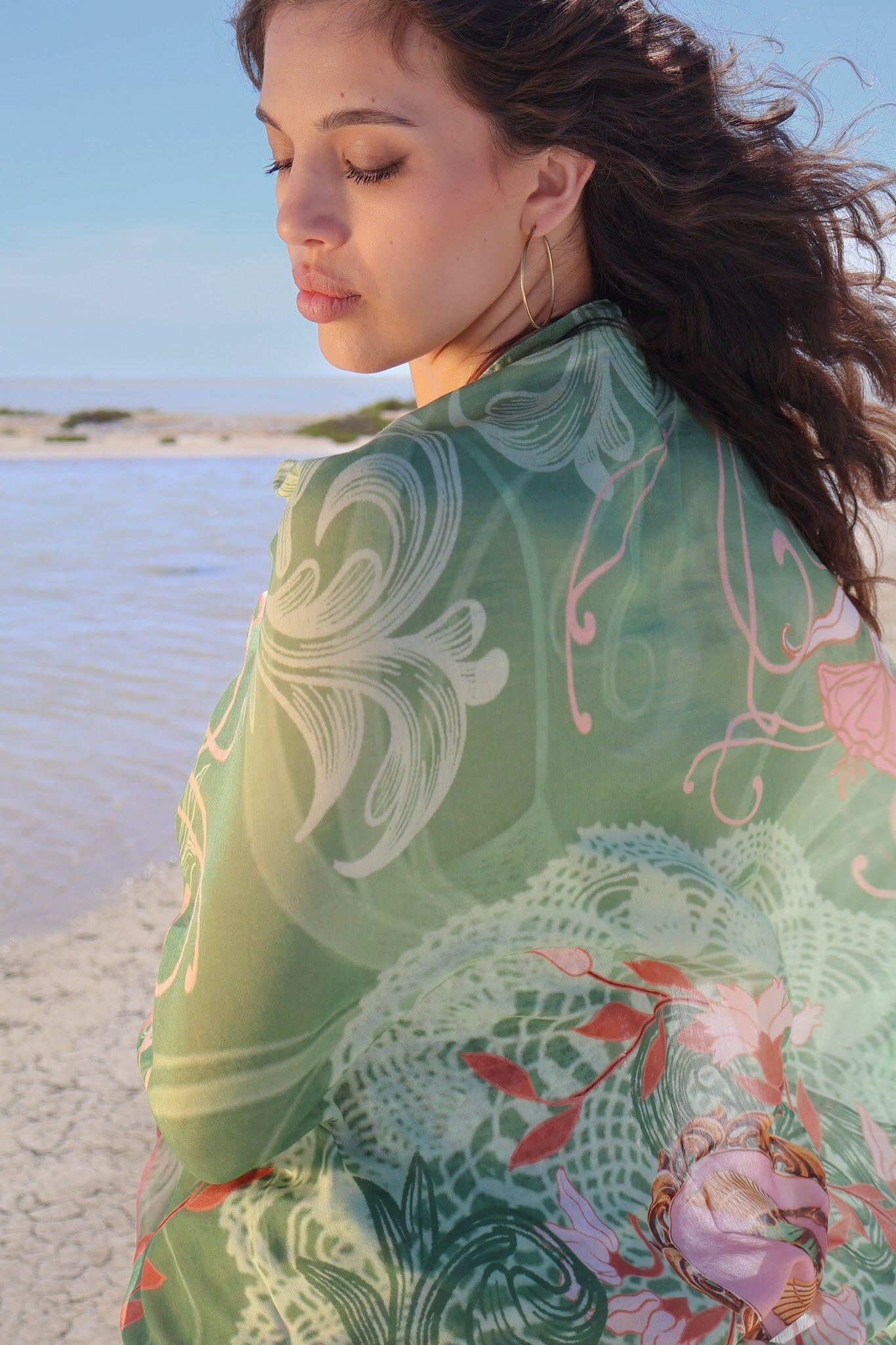 Impresión modal cuadrada grande 130x130cm CLEOPATRE JADE