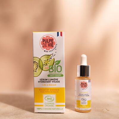 Face moisturizing serum for dull & gray complexions, based on Kiwi 30 ml, organic anti-waste cosmetics, Upcycling, LIKE A DIAMOND, natural formula