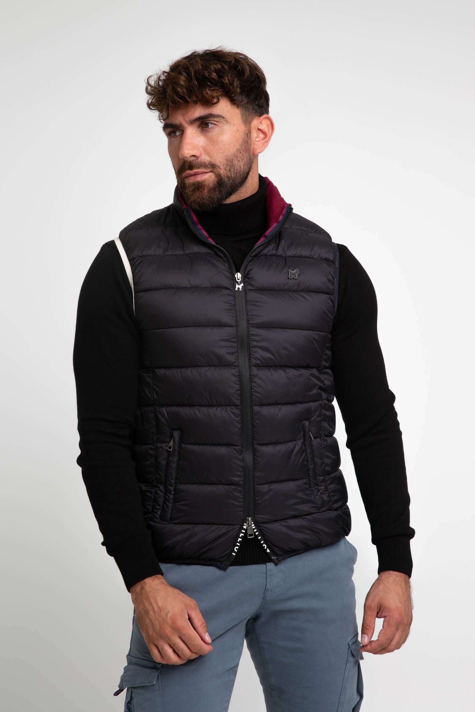 Black quilted vest