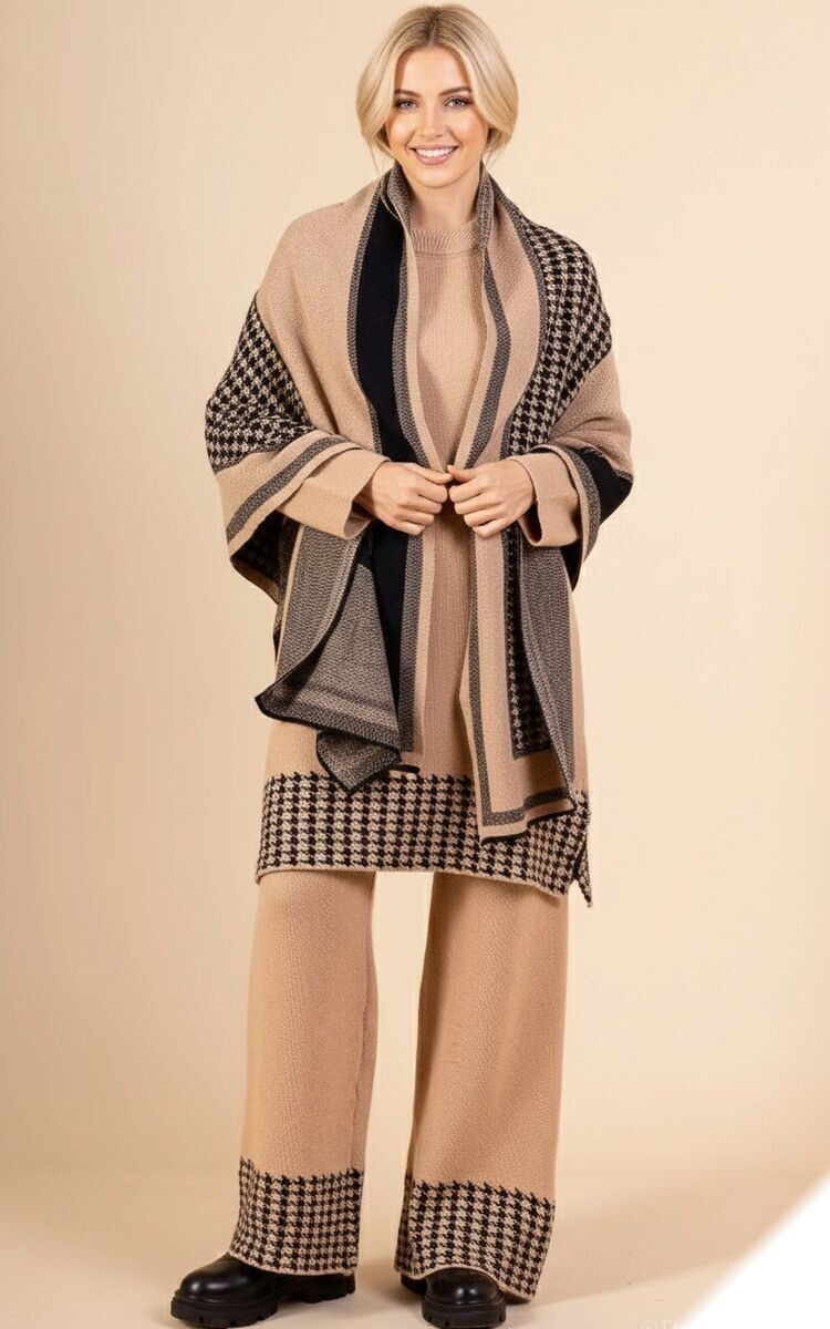 Set aus Pullover, Hose und Schal – 813 – Lusa Fashion