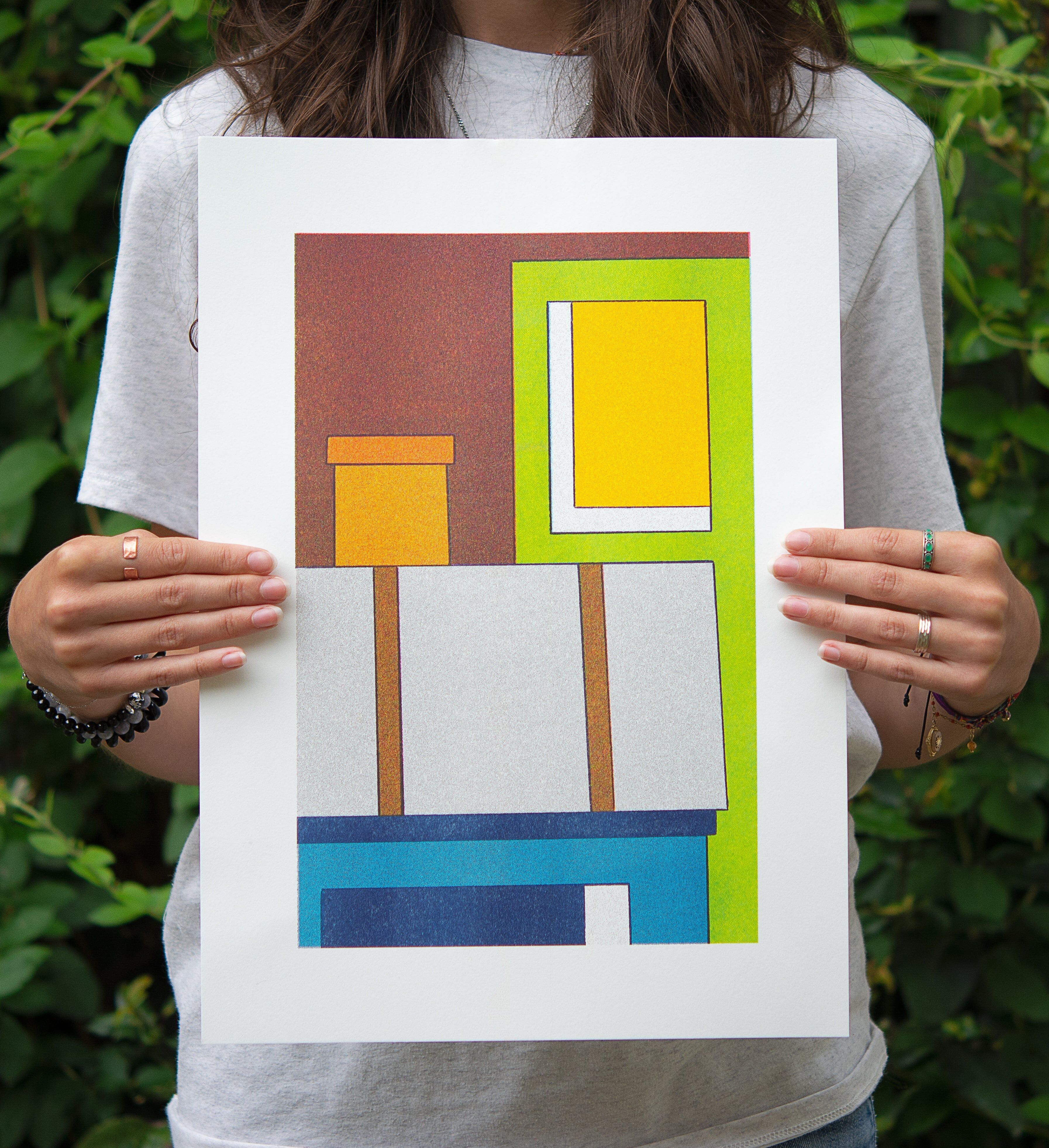 Affiche en risographie – Toits 1 — Jean Coppin