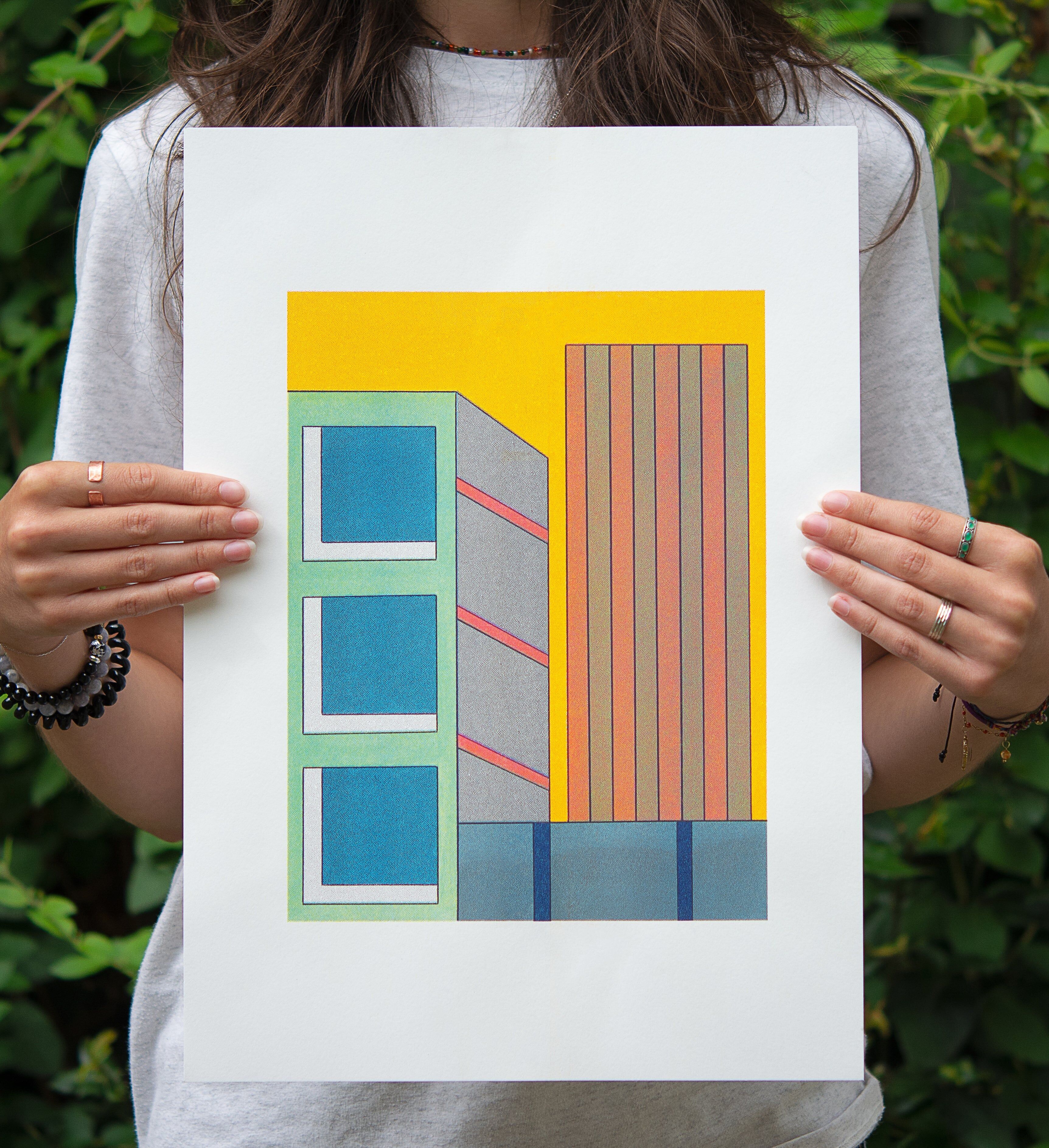 Affiche en risographie – Toits 2 — Jean Coppin