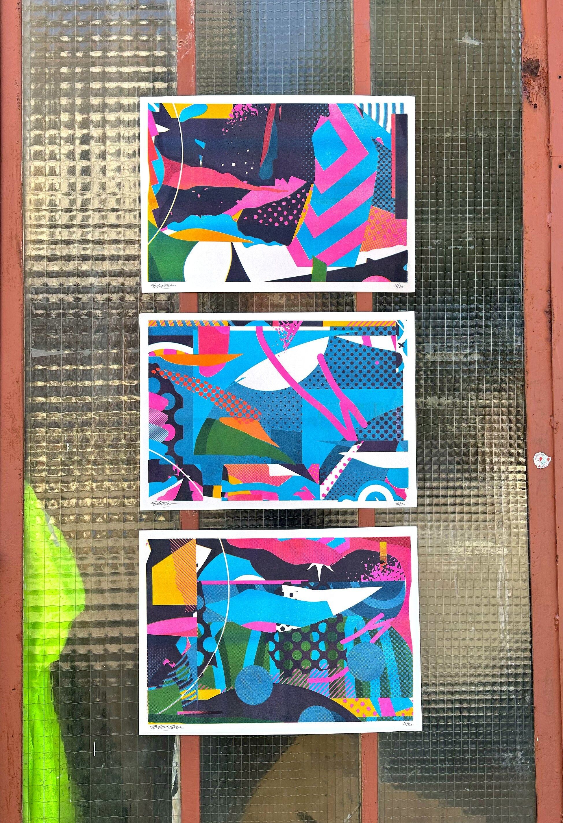 3 affiches en risographie  – Analog Pattern Collection - Ekiem