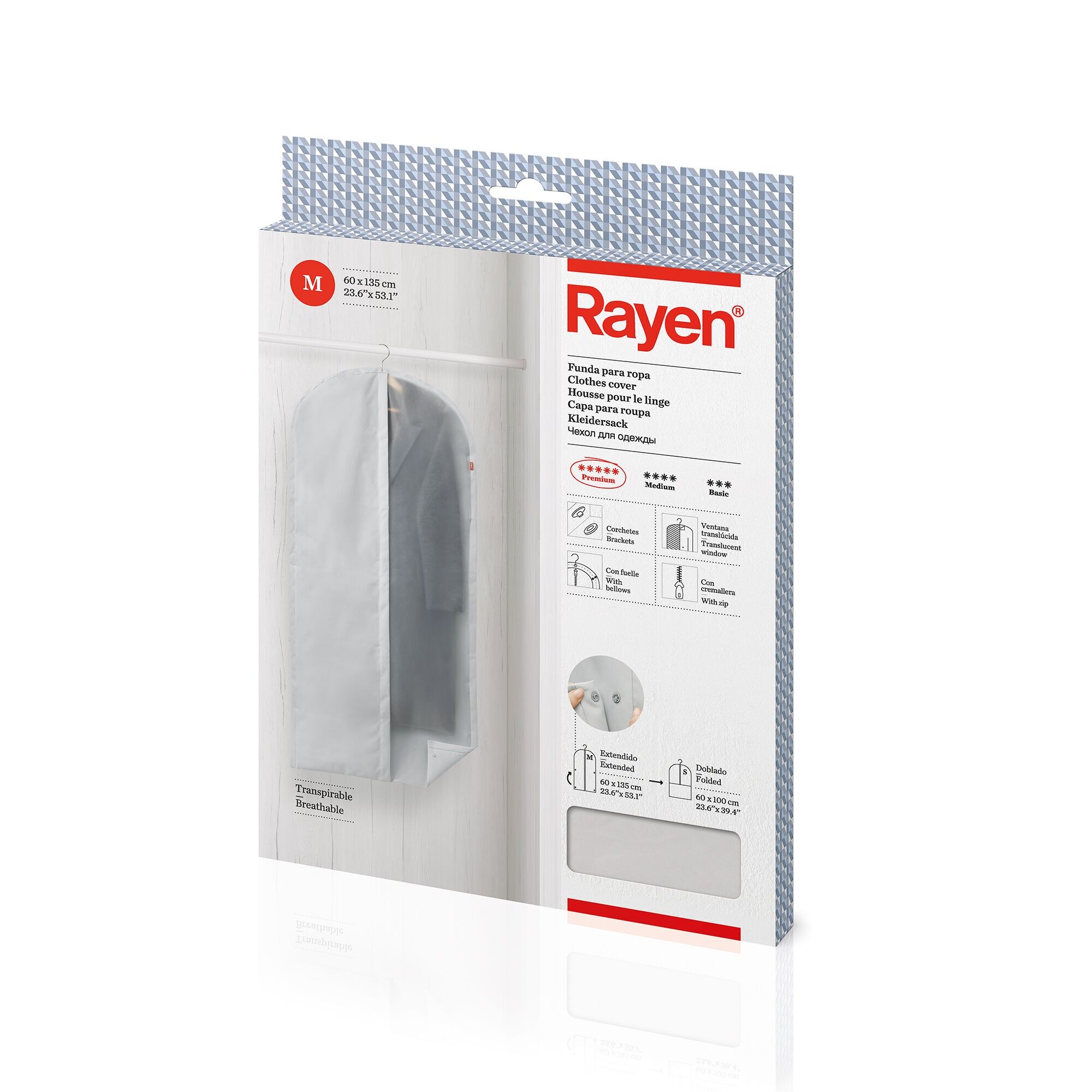 Rayen | Housse de penderie | Housse de costume zippée | Housse de robe résistante à la poussière, à l'humidité et aux mites |