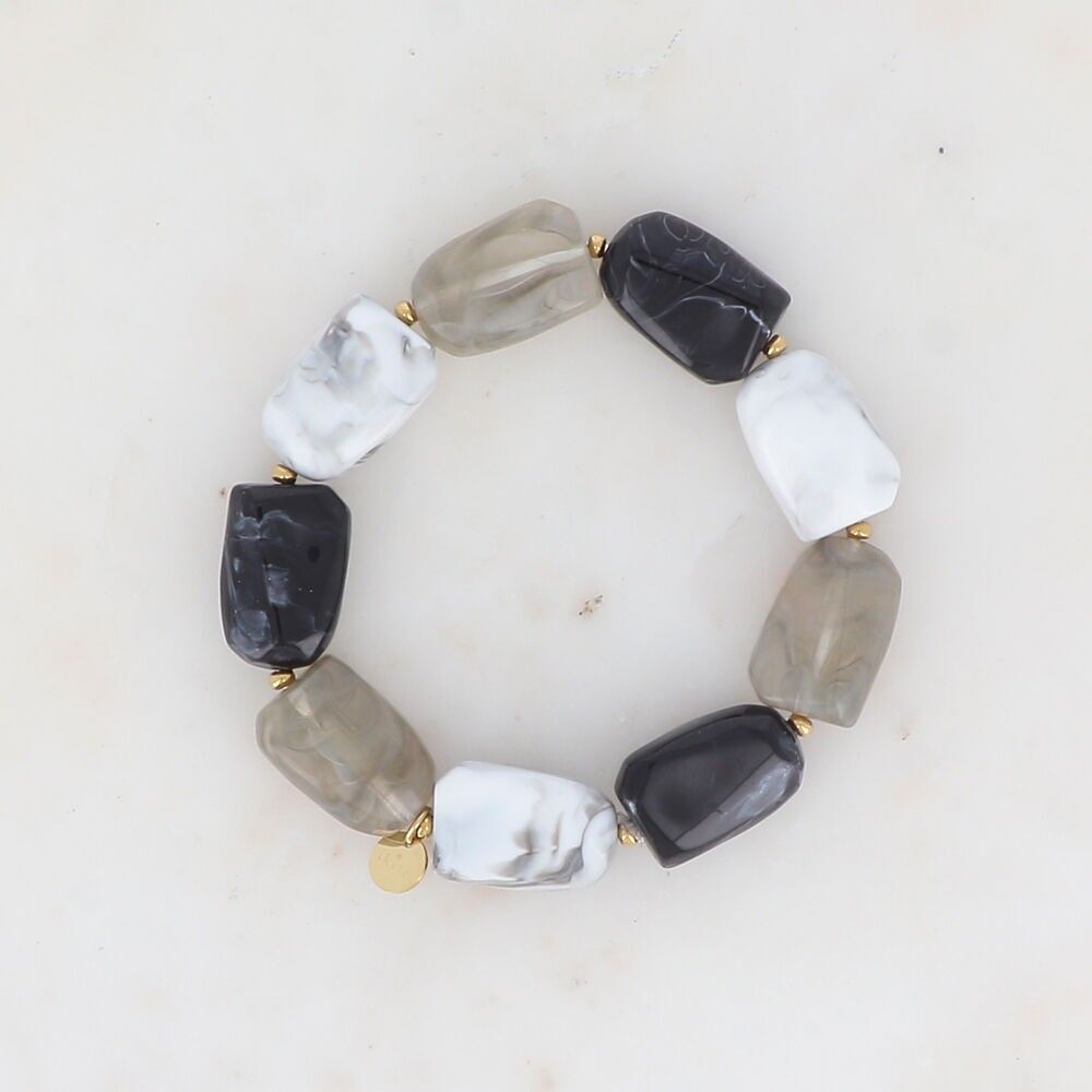 Elastic bracelet with colorful resin beads