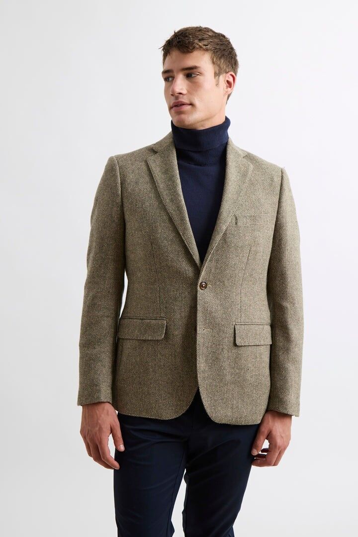 Laine beige à chevrons américaine