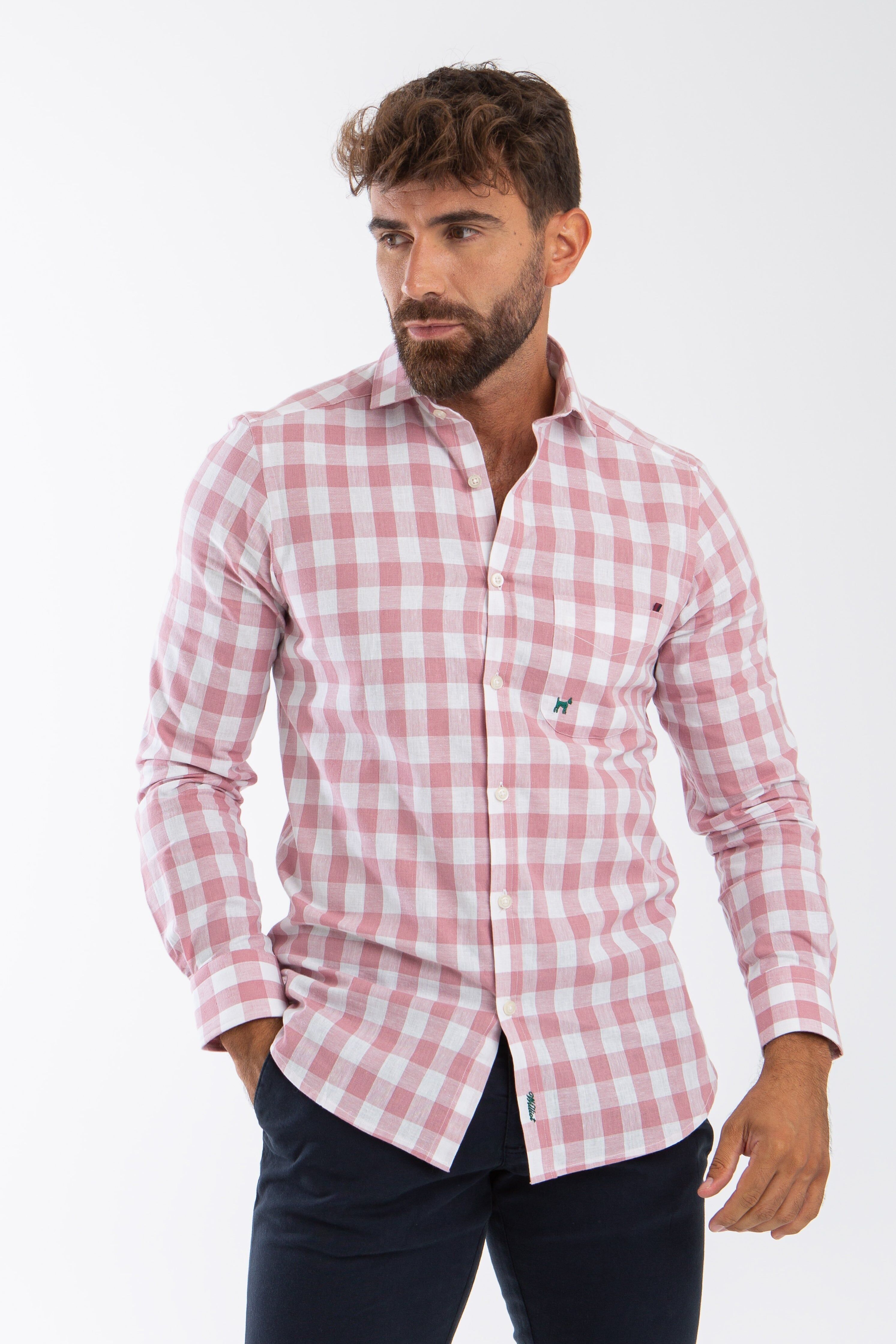 Chemise à carreaux Marsala à grands carreaux