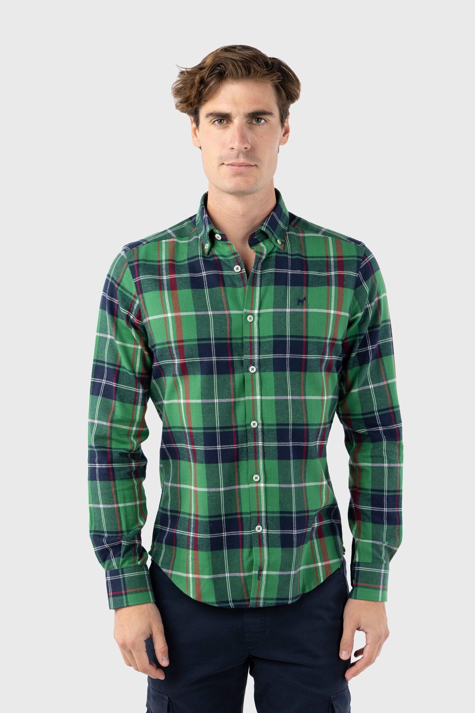 Chemise Viella vert marine coupe slim