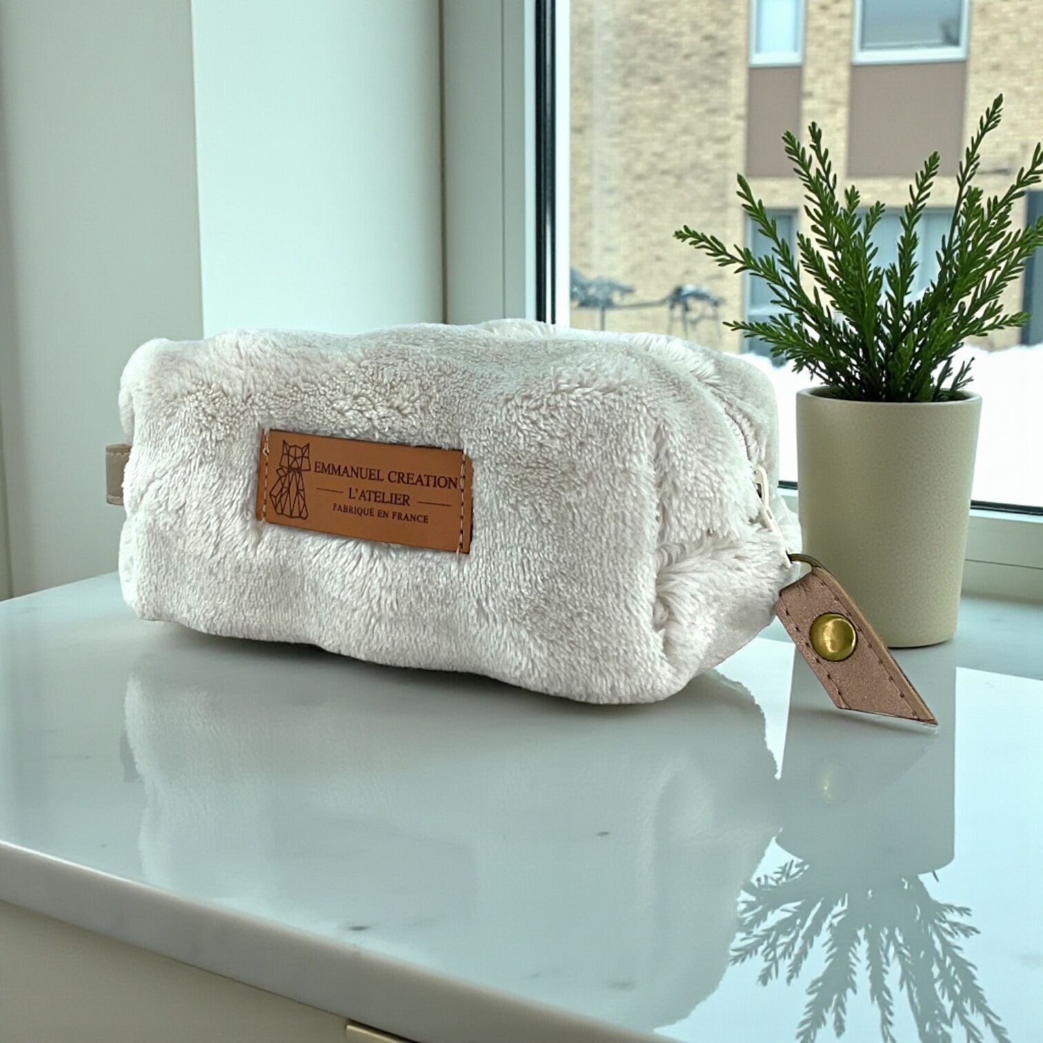 XS travel pouch, "Bubble" taupe