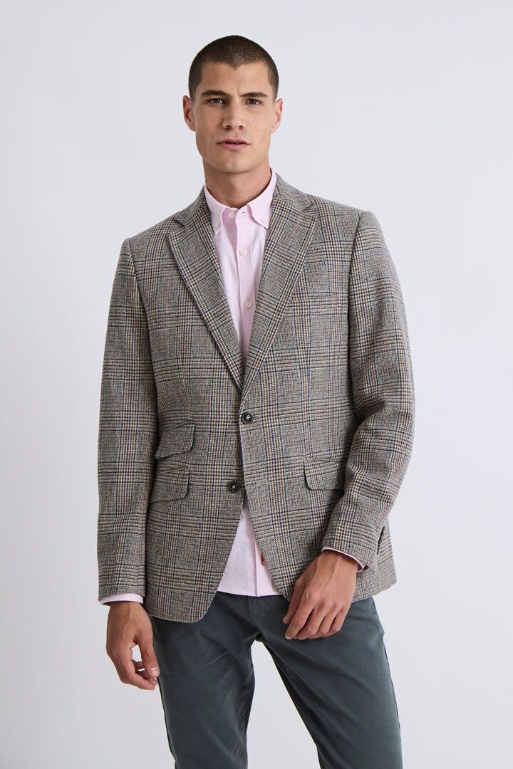 Americana Espiga Lana Cuadro