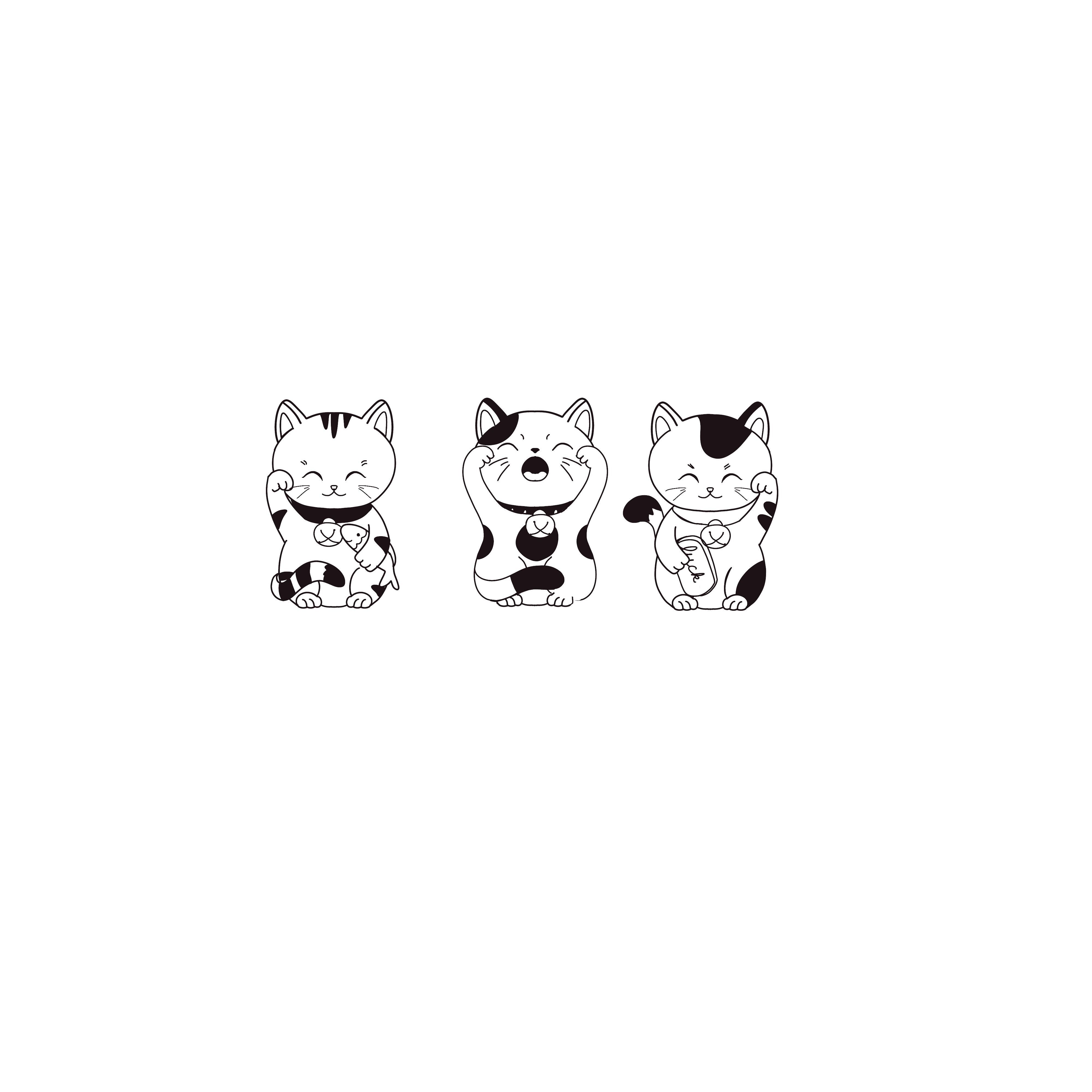 Temporary tattoo: Trio Maneki