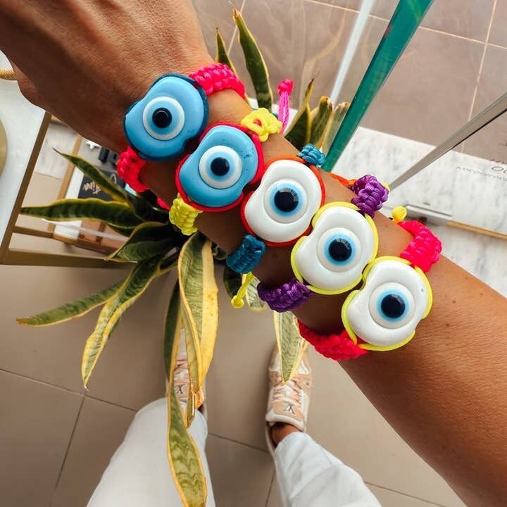Braccialetti anti-malocchio fatti a mano – Braccialetti fluorescenti colorati