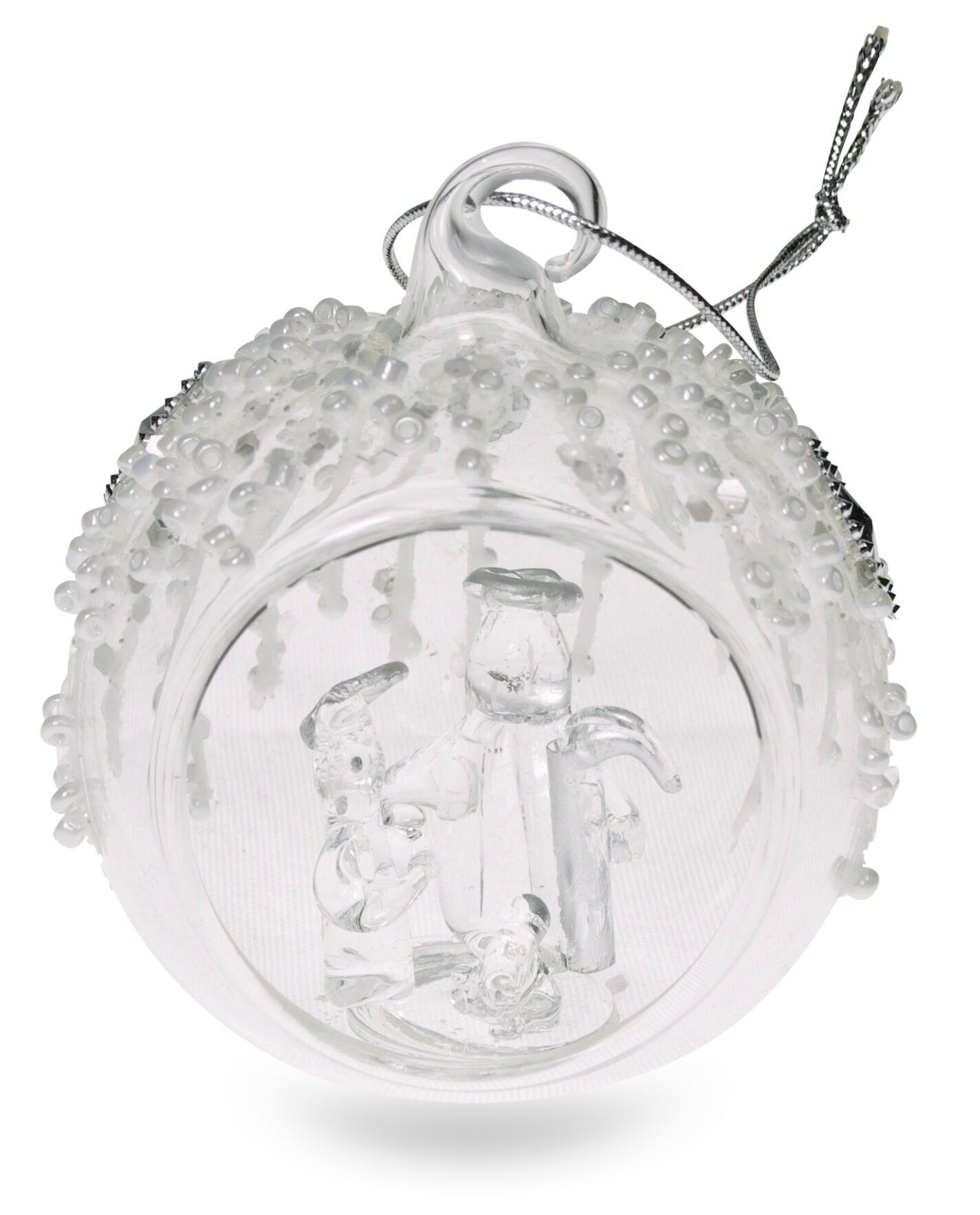 Piccola sfera di vetro con presepe