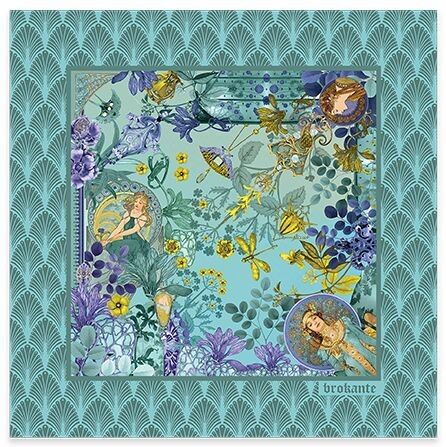 Carré modal 70x70cm GUIMARD TURQUOISE