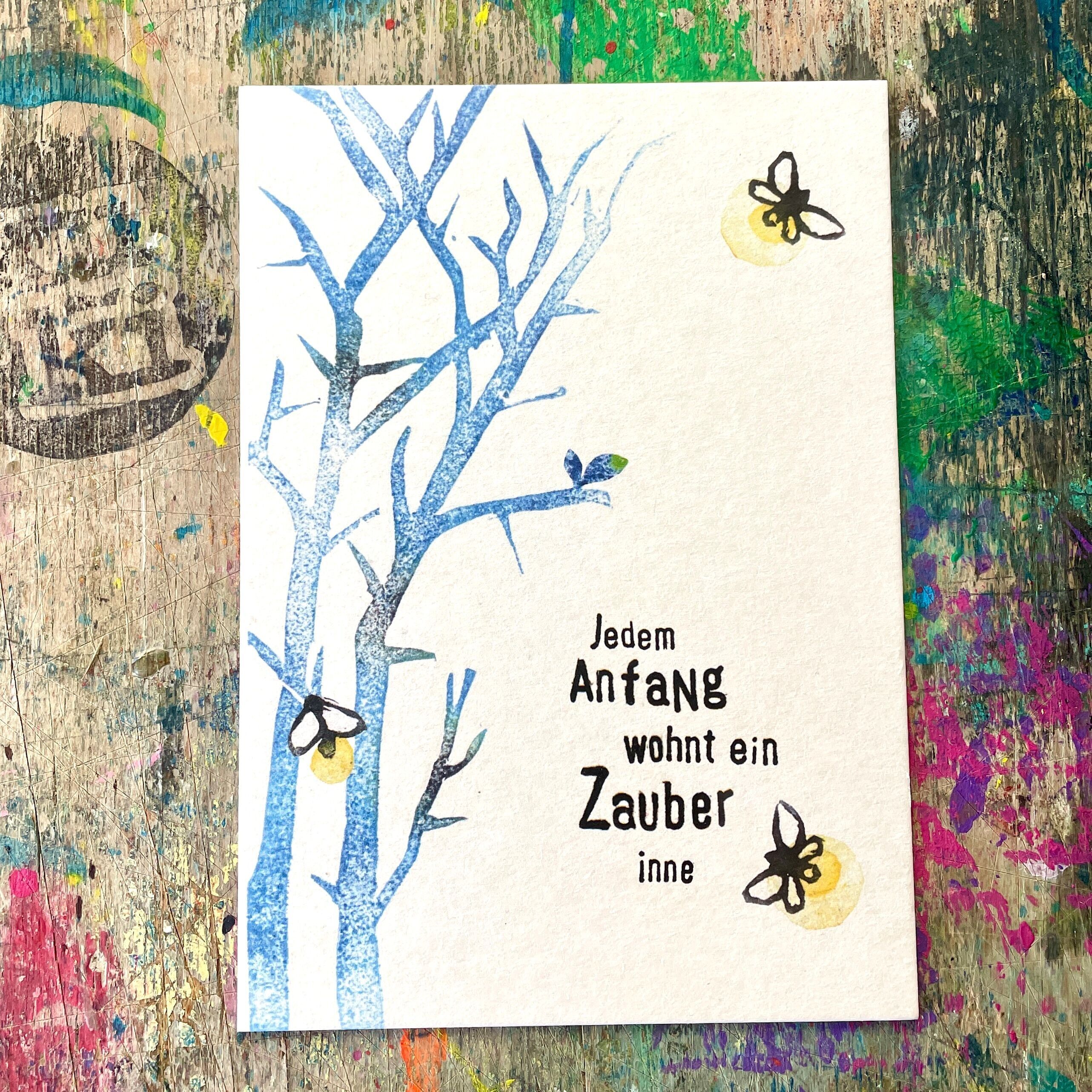 Carte postale kuki « Chaque commencement » pour tous les nouveaux départs